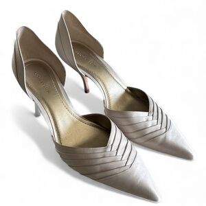 Ann Taylor Satin D’Orsay Pumps Size 9M Made in Brazil Pointed Toe Heels